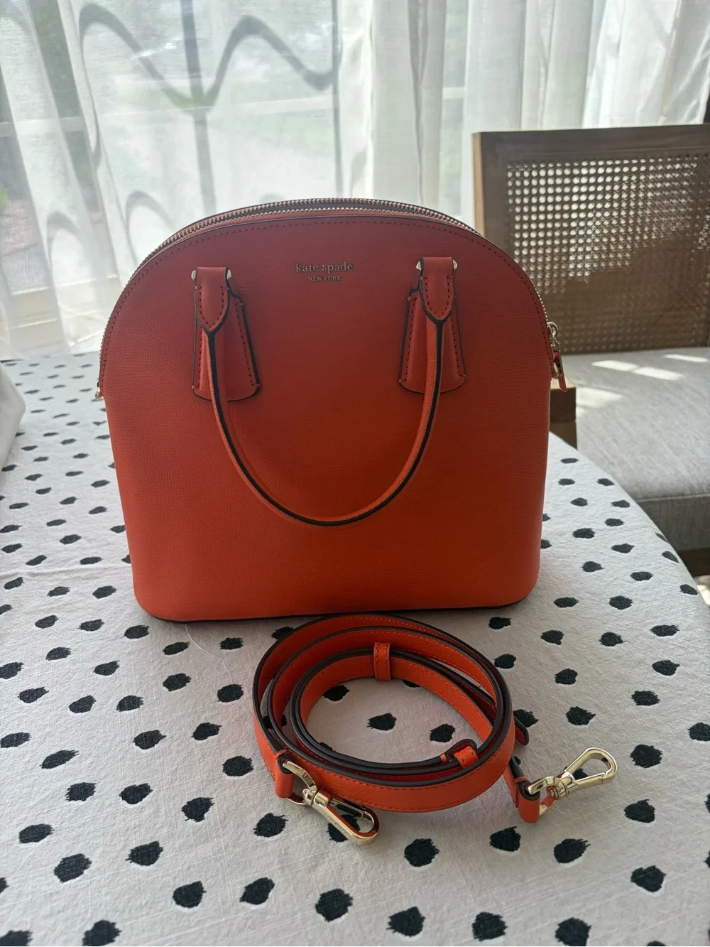 kate spade Orange Dome Satchel with Detachable Strap